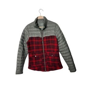Toad & Co Slow Fashion Wool Plaid Breckinridge Hybrid Puffer Parka Jacket Red